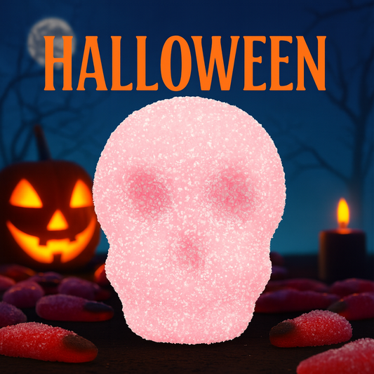 Fruity Strawberry Foam Skulls - Fruity Chewy Swedish Foam Gummies