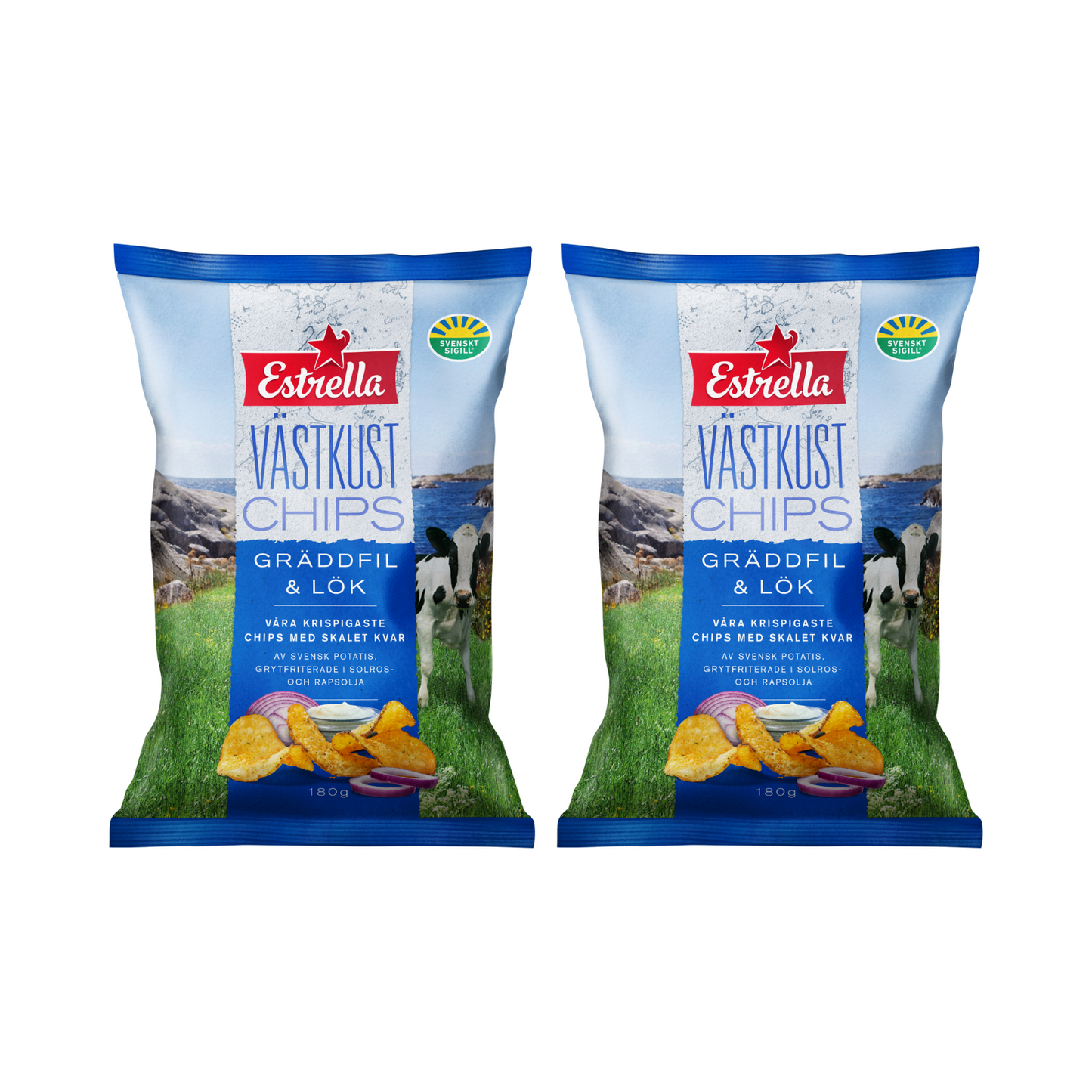 West Coast Sour Cream & Onion Chips 200g By Estrella