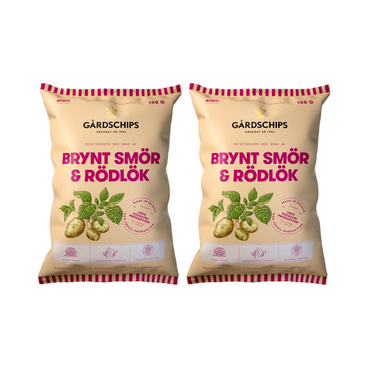 Browned Butter & Red Onion Chips 150g By Gårdschips