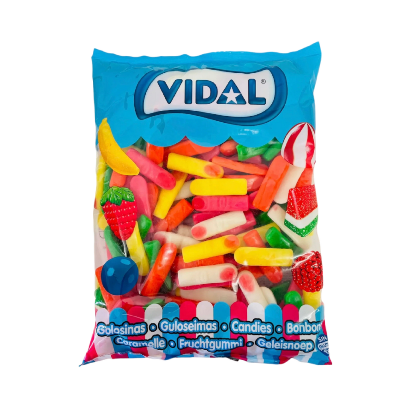 Vidal Jelly Fingers Candy 1kg – Fruity Gummy Sweets – Spooky Halloween Finger