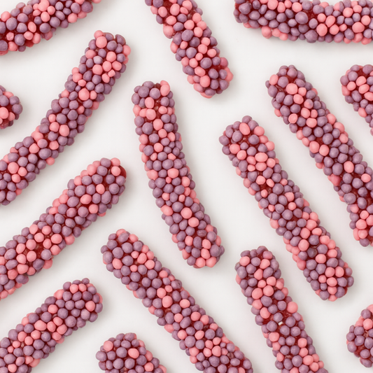 Geeks Worms Purple & Pink Sour Candy – Fruity Chewy Gummy Worms