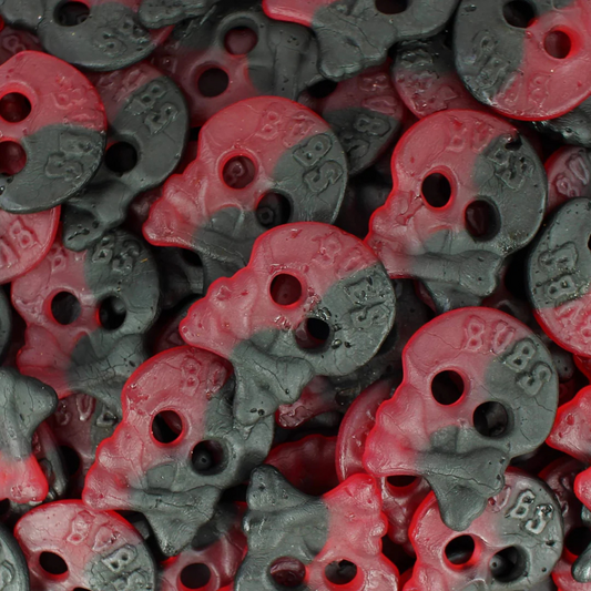 Bubs Raspberry Licorice Skulls Candy – Whole Box 4kg Swedish Gummies