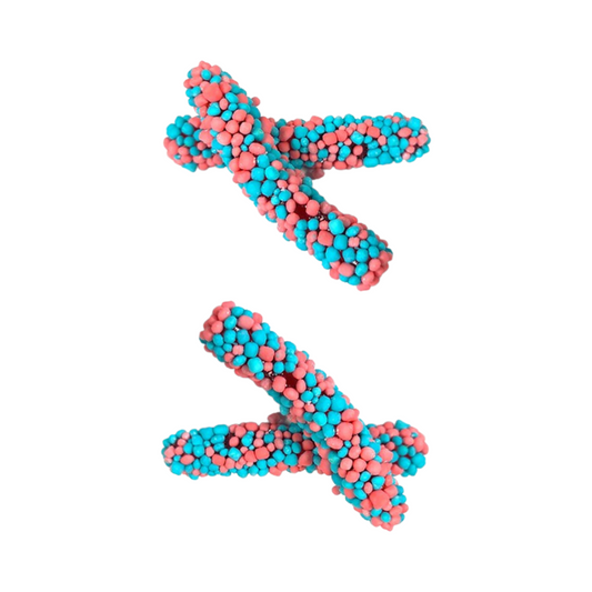 Geeks Worms Blue & Pink Sour Candy – Fruity Chewy Gummy Worms