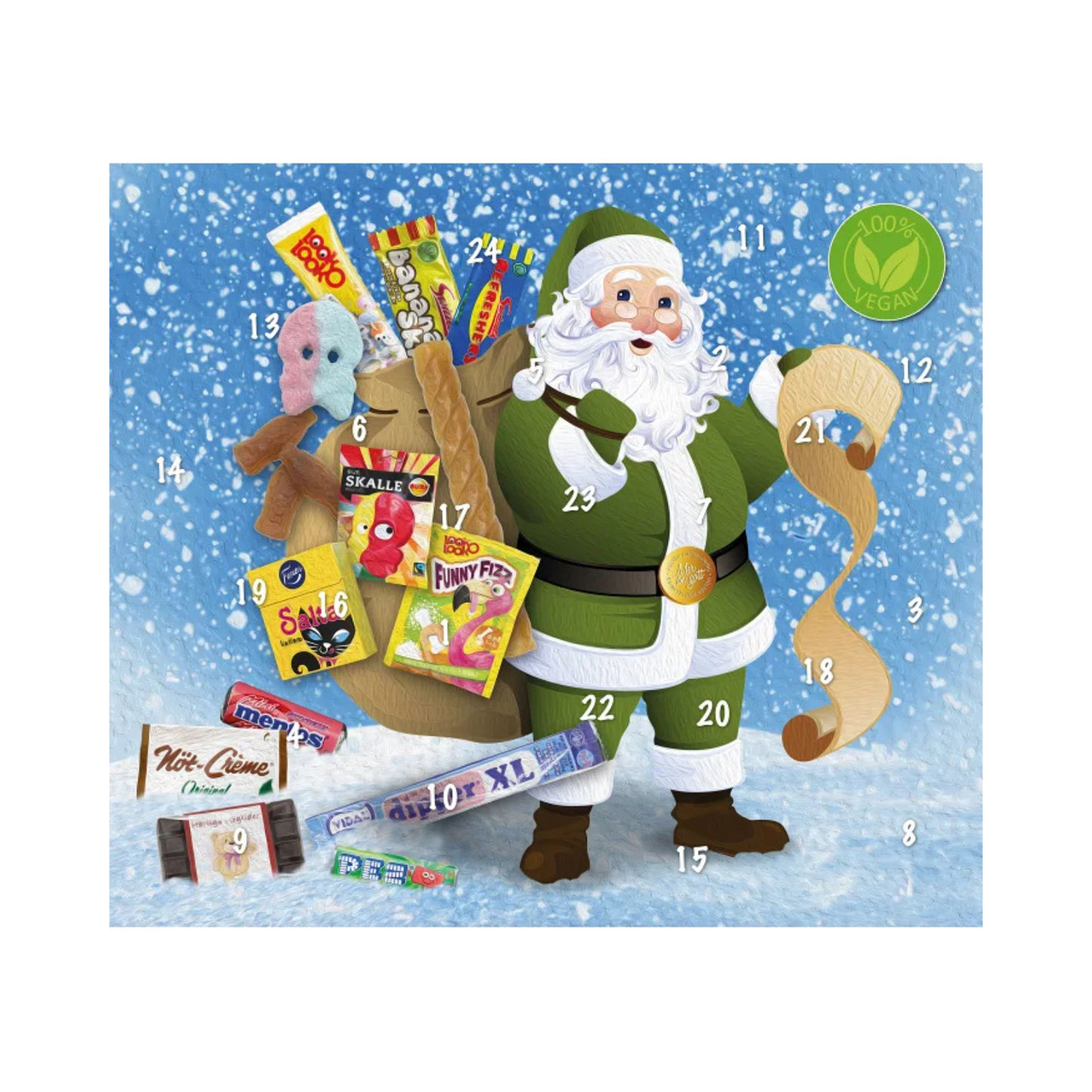 Hultén Vegan Advent Calendar 358g – Plant-Based Candy Christmas Calendar