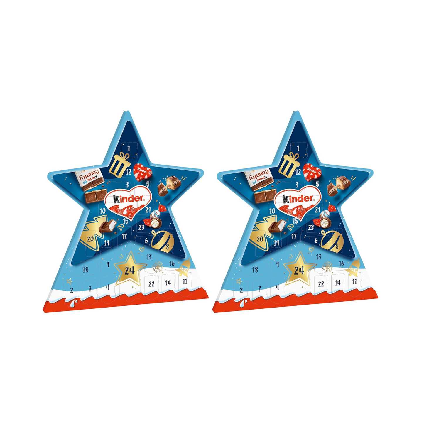 Ferrero Kinder Mix Star Advent Calendar 149g – Chocolate Christmas Gift Box