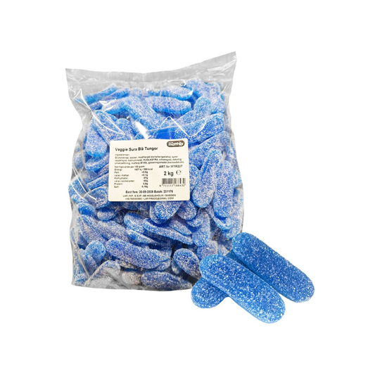 Matthijs Sour Blue Tongues – Vegan & Gelatin-Free Dutch Candy