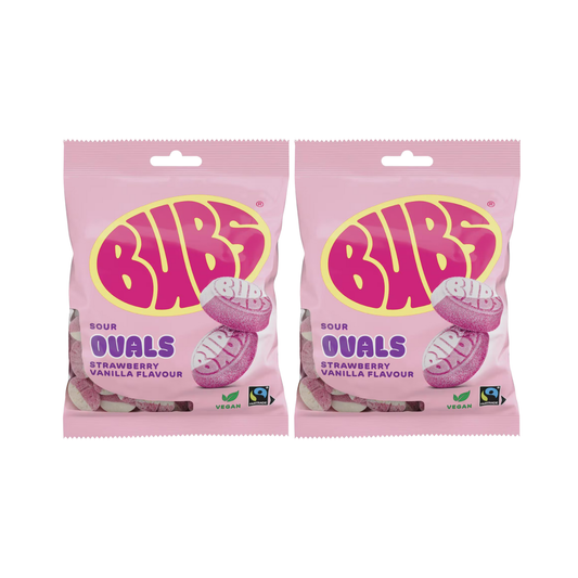 Bubs Sour Ovals Strawberry Vanilla 90g