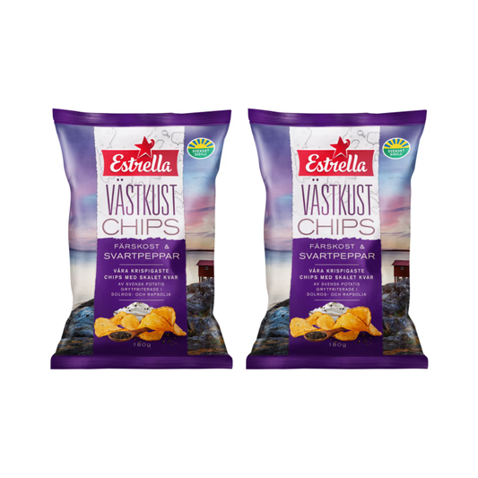 Estrella Cream Cheese & Black Pepper Chips LTD 180g
