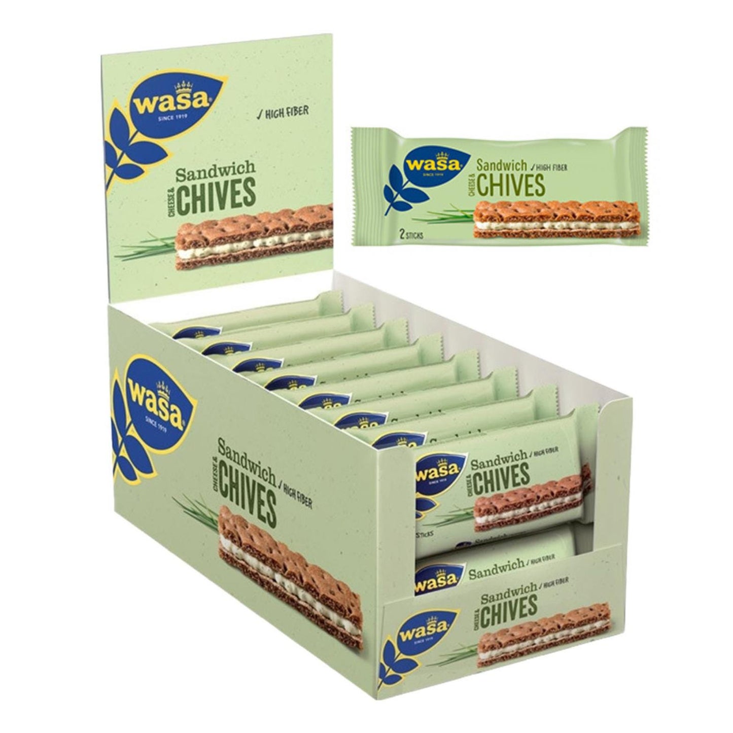 24-Pack Wasa Sandwich Cheese and Chives Snack 885g