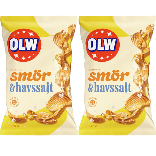 Butter and Sea Salt Chips 275g By OLW