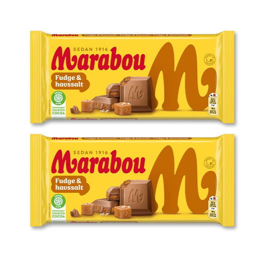 Fudge and Sea Salt Chocolate Bar 185g By Marabou