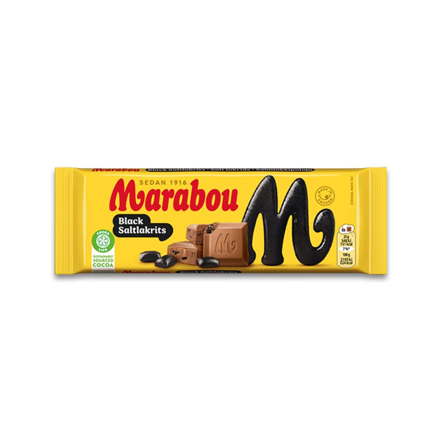 Black Licorice Chocolate with Sea Salt 100g By Marabou