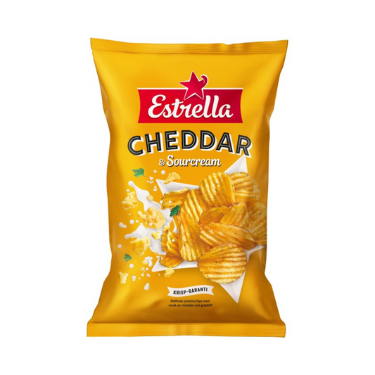 Cheddar & Sour Cream Chips 275g By Estrella