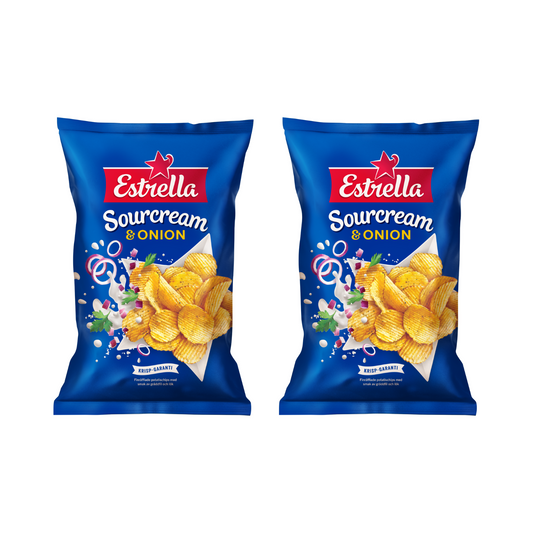 Sour Cream & Onion Chips 175g By Estrella