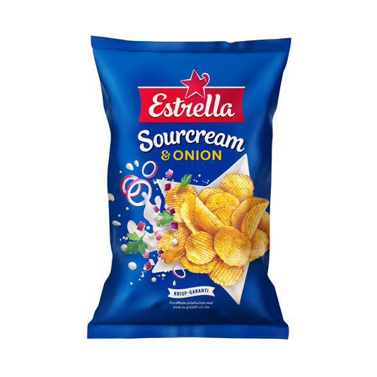Sour Cream & Onion Chips 175g By Estrella
