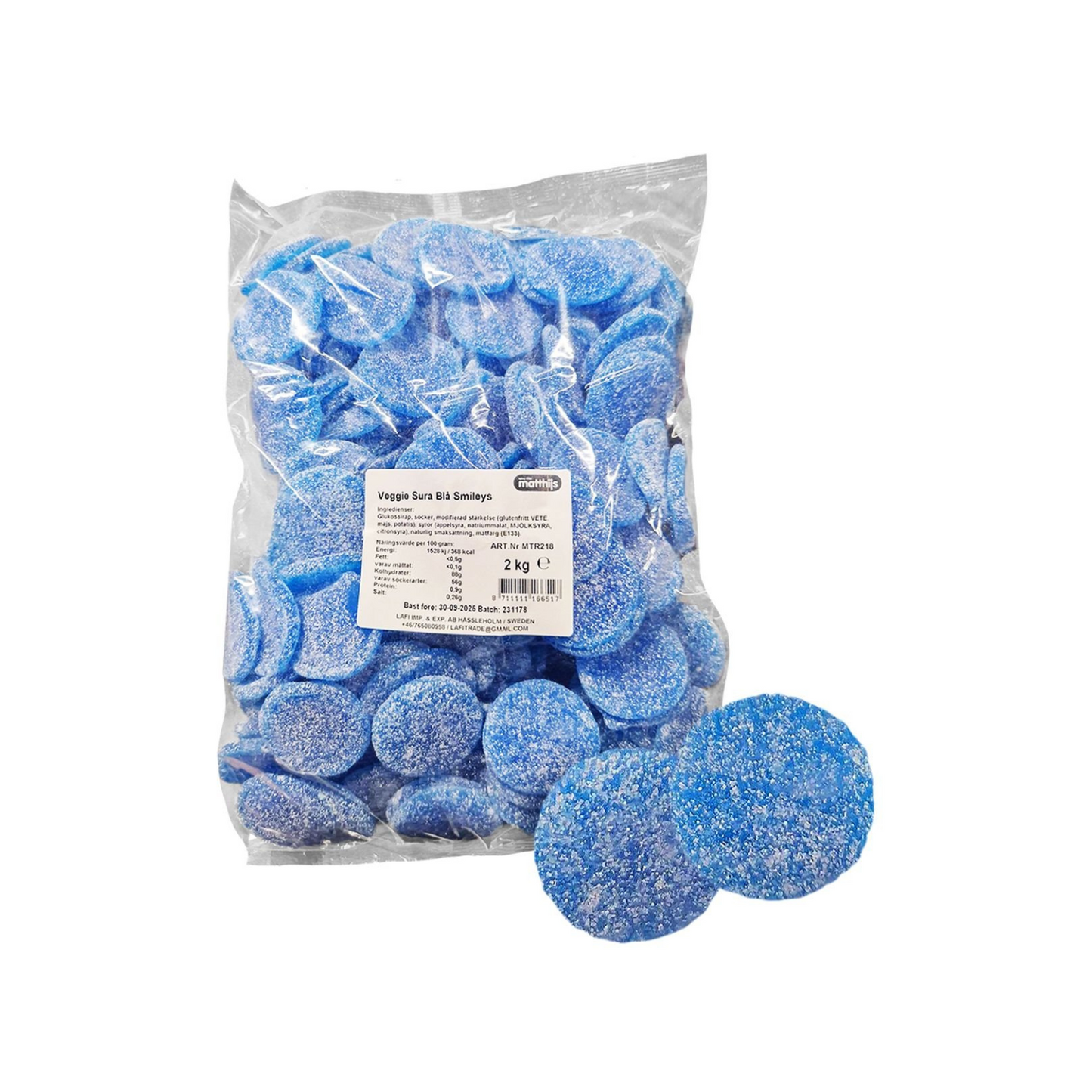 Sour Blue Smileys Candy By Matthijs