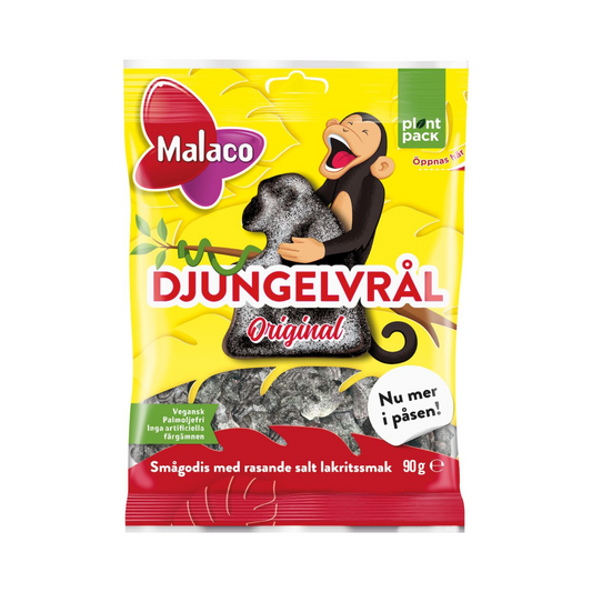 Djungelvrål Salt Licorice 90g By Malaco
