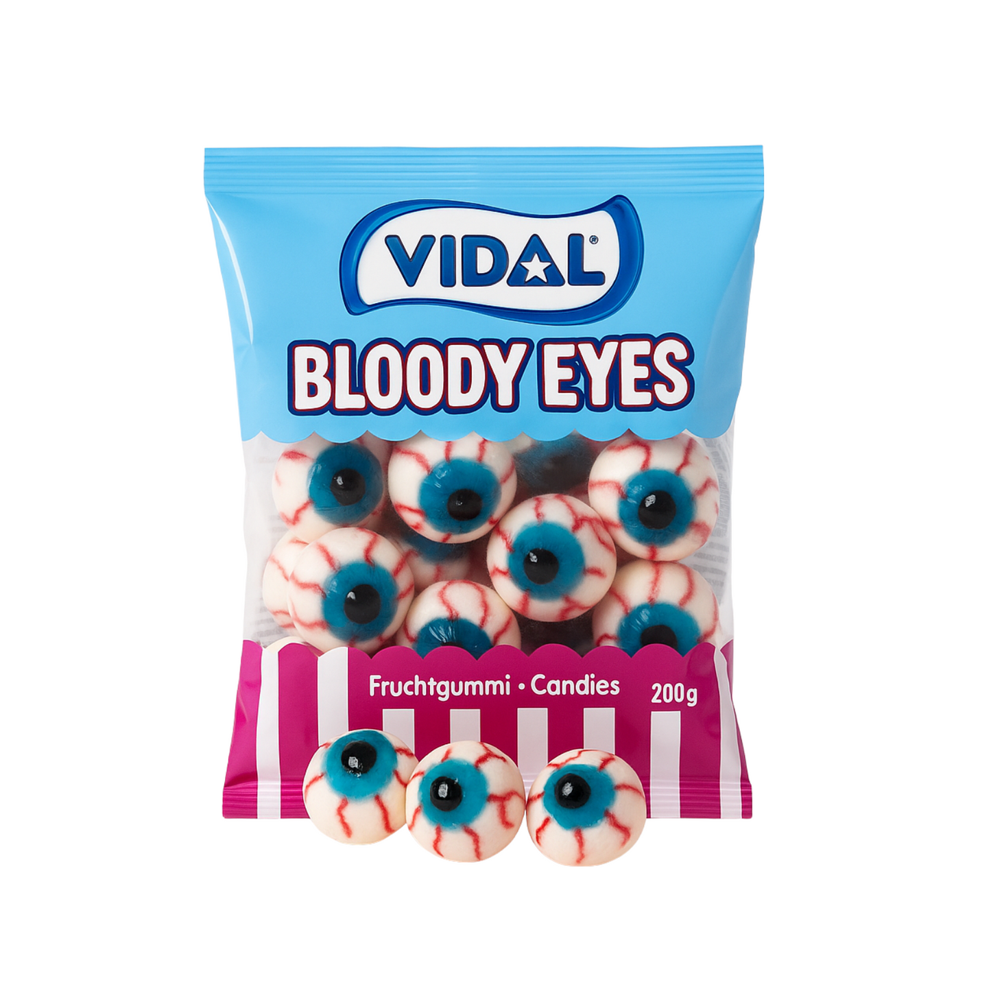 1kg Vidal Bloody Eyes Candy – Fruity Jelly Gummies – Spooky Halloween Eyeball Sweets