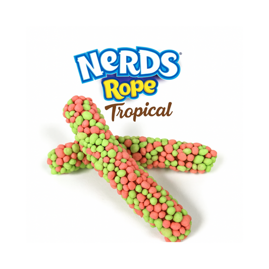 Nerds Rope Candy Tropical Flavor – Fruity Gummy with Crunchy Nerds Coating – Jelioo Tropical Rope Candy