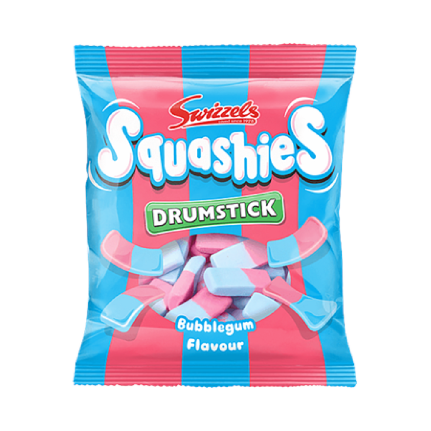Swizzels Drumstick Squashies Bubblegum Flavour 140g – Soft Fruity Foam & Gummy Candy Bag