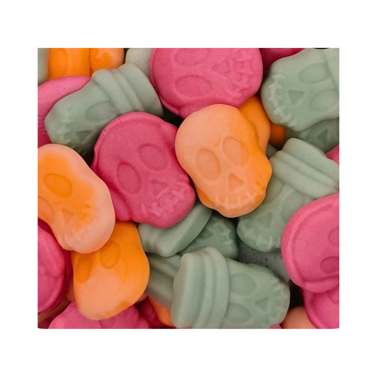 Swizzels Squashies Squeletons 120g – Limited Edition Halloween Candy – Soft Fruity Gummy & Foam Sweets