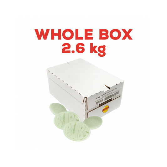 Bubs Cool Fruity Pear Mini Candy – WHOLE BOX 2.6kg – Swedish Foam Candy Bulk – Scandinavian Pick & Mix Sweets