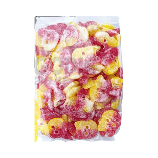 Bubs Sour Skulls Large – WHOLE BOX 3.2kg – Swedish Foam Candy Bulk – Sour & Sweet Pick & Mix Scandinavian Sweets
