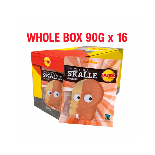 Bubs Cool Cola Skulls Jelly – WHOLE BOX 16 x 90g – Swedish Candy Bulk – Pick & Mix Scandinavian Sweets