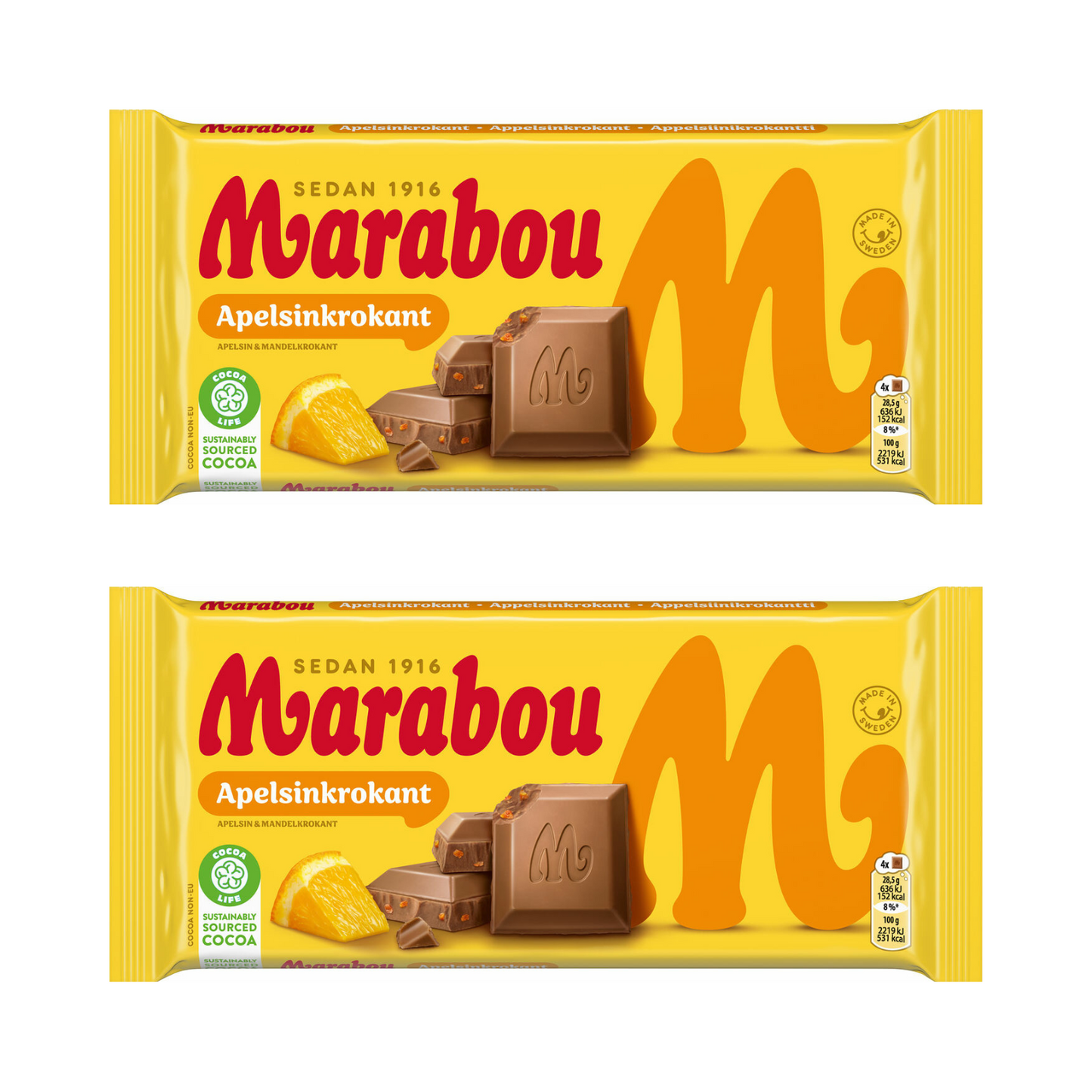 Marabou Orange Chocolate Bar 160g