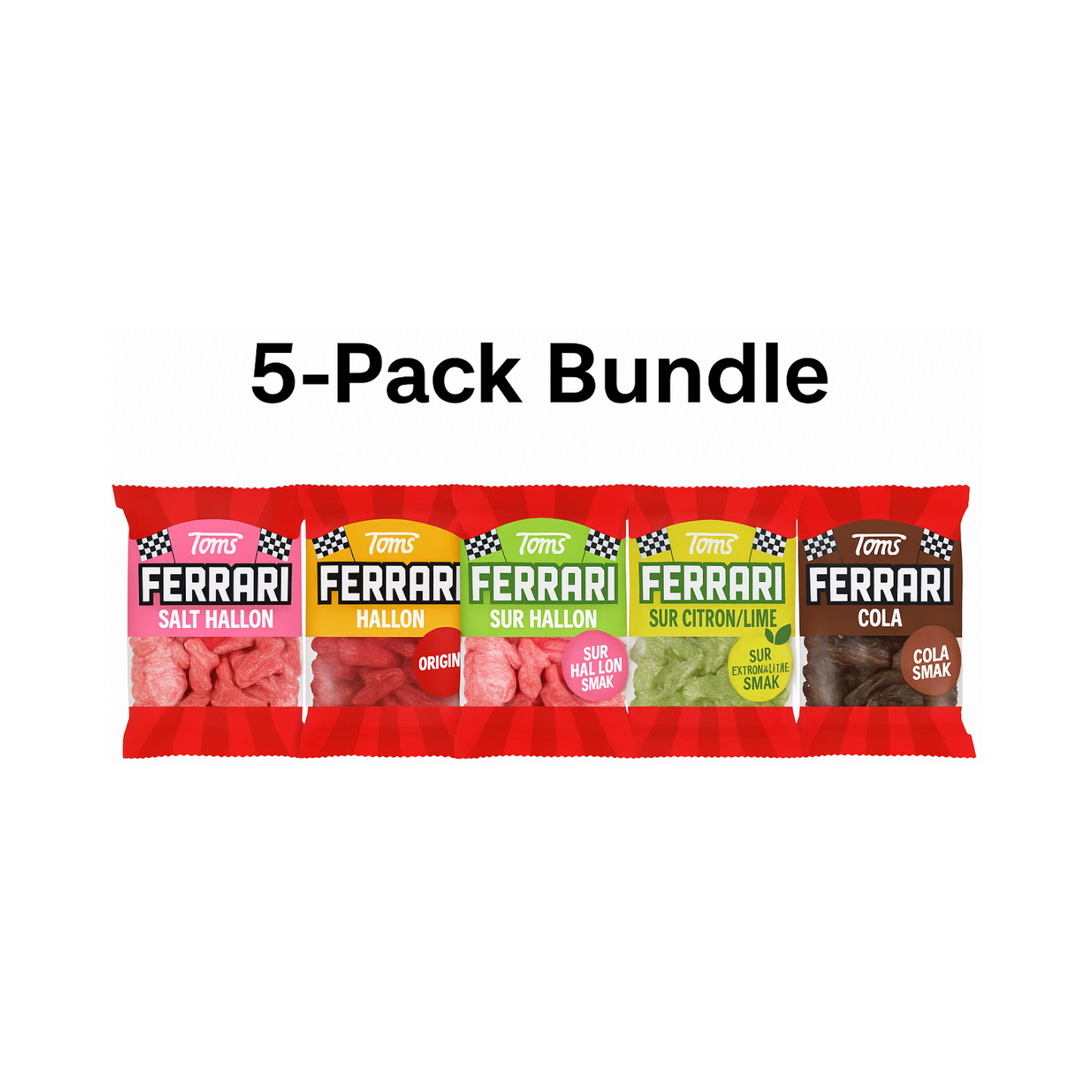 Ferrari Candy Bundle by Toms – 5 Pack Swedish Gummies Mix