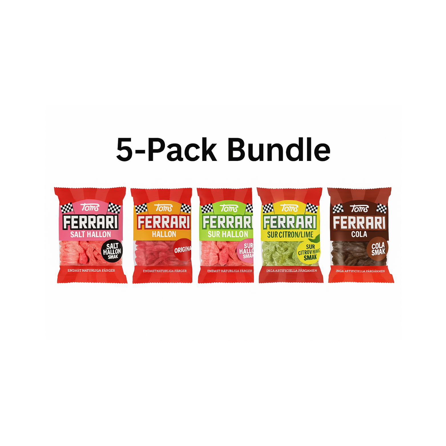 5-Pack Toms Ferrari Bundle Cars – Swedishcandybros