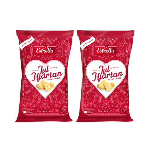 Estrella Julhjärtan Cream Cheese 85g – Swedish Holiday Heart Chips, Limited Edition