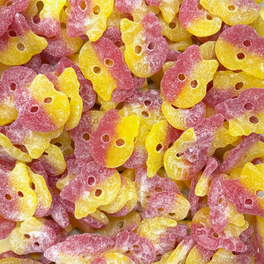 BUBS Lemon Raspberry Skull – Vegan Swedish Sour Berry Candy
