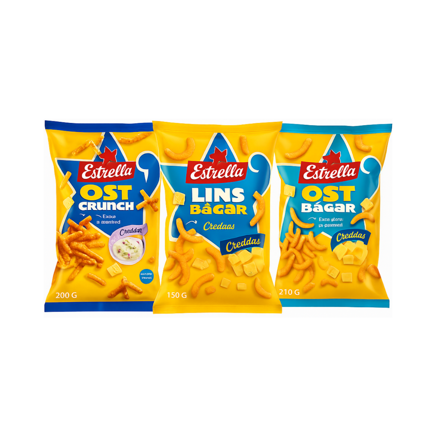 3-Pack Estrella Cheddar Chips Bundle 560g