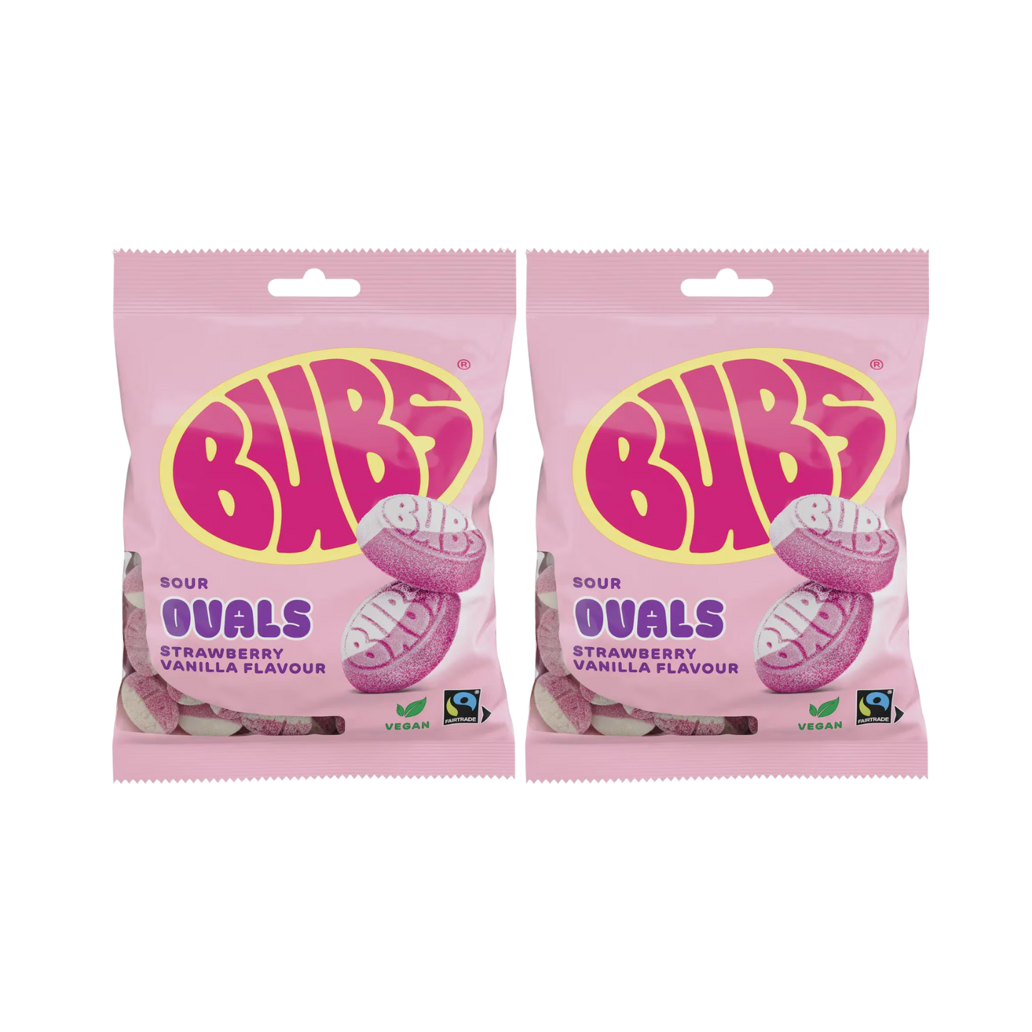 Bubs Sour Ovals Strawberry Vanilla 90g