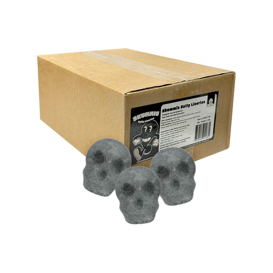 Salty Licorice Foam Skulls 2Kg