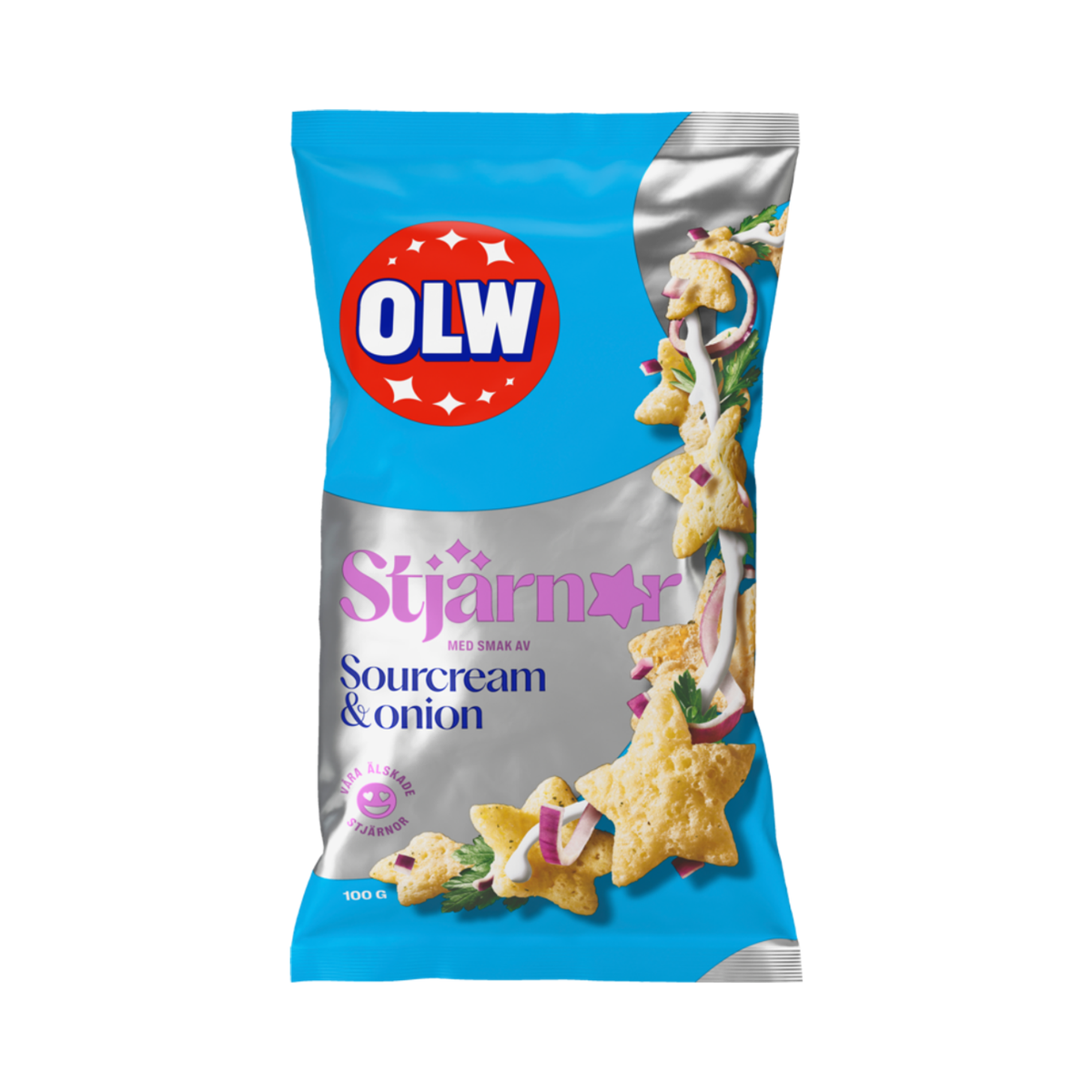 OLW Sour Cream & Onion Stars 100g