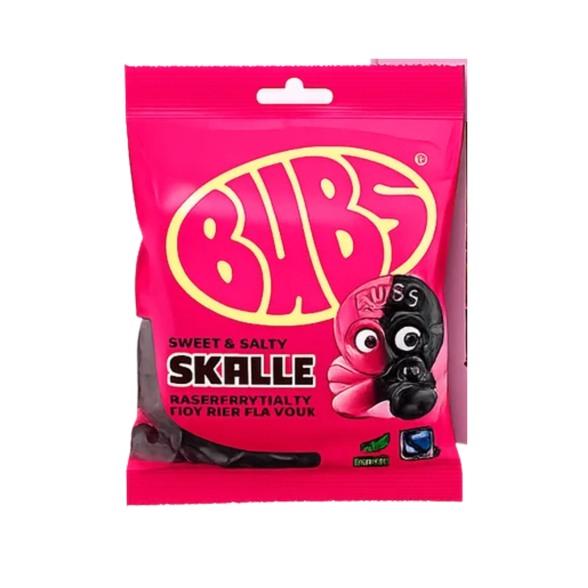 Bubs Raspberry Licorice Skulls 90g