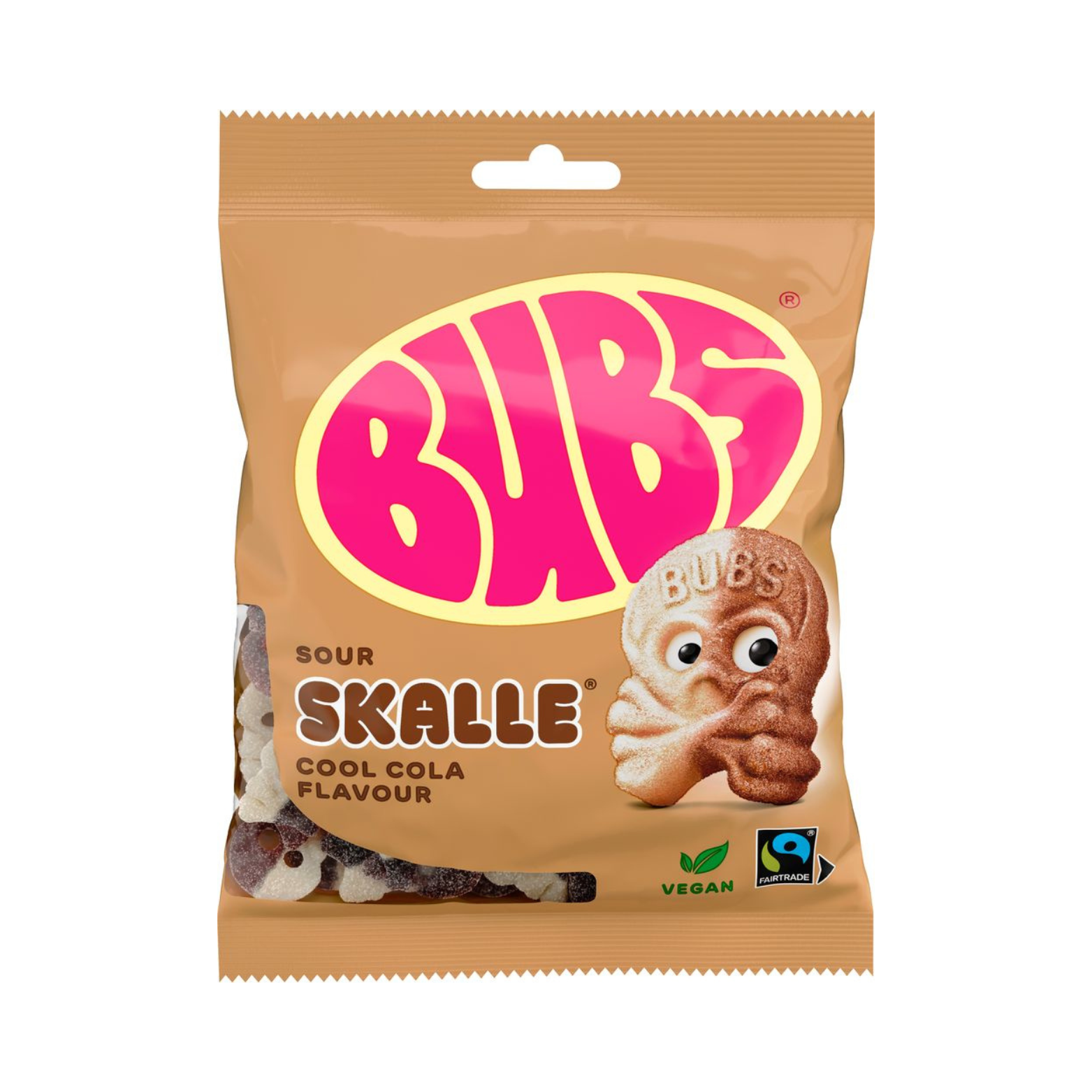 BUBS Sour Skalle Cool Cola Flavour packaging on a white background