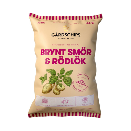Browned Butter & Red Onion Chips 150g By Gårdschips