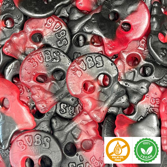 Bubs Raspberry Licorice Skulls