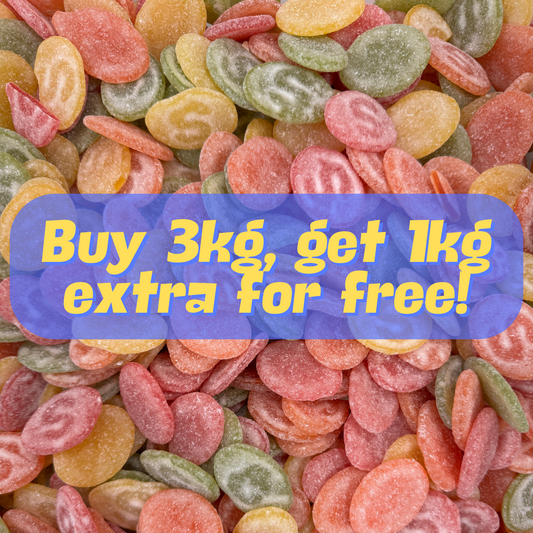 S-märke Super Sour Candy Buy 3kg, get 1kg extra for free!