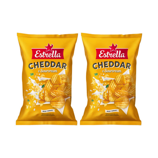 Cheddar & Sour Cream Chips 275g By Estrella