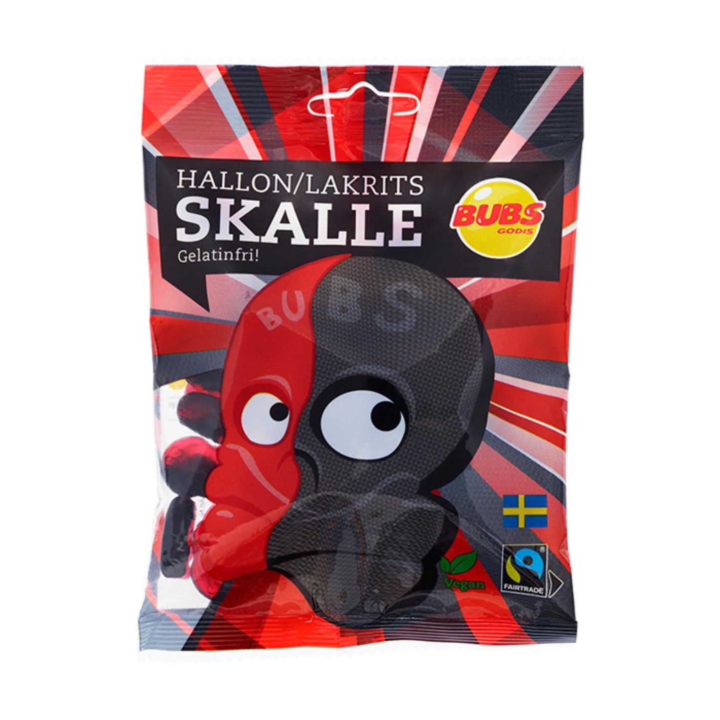 Bubs Raspberry Licorice Skulls Candy 190g
