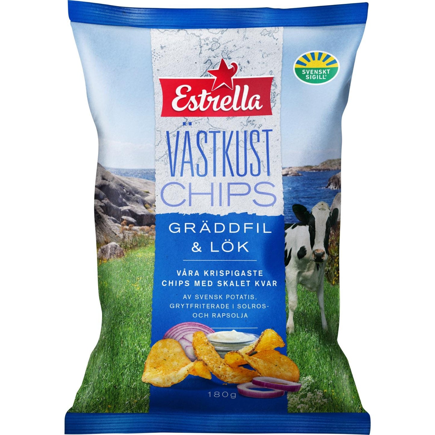 West Coast Sour Cream & Onion Chips 200g By Estrella
