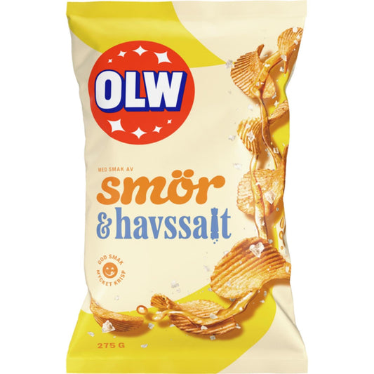 Butter and Sea Salt Chips 275g By OLW