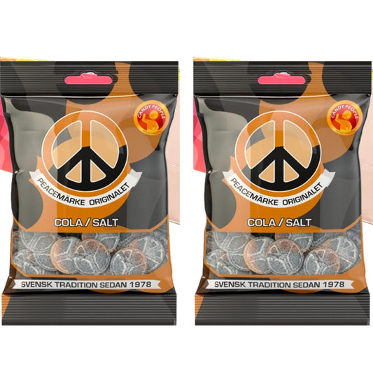 Peace Sign Strawberry and Licorice Candy 80g