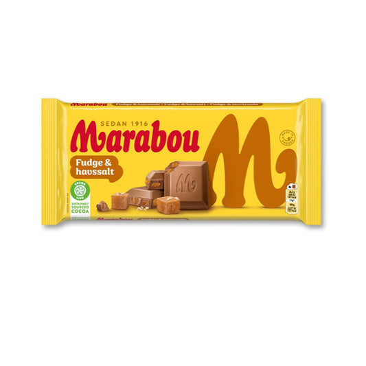 Fudge and Sea Salt Chocolate Bar 185g By Marabou
